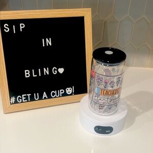 Floral Teacher Tumbler with Lid